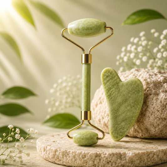 Jade Roller & Gua Sha Set – Face Massager Tool