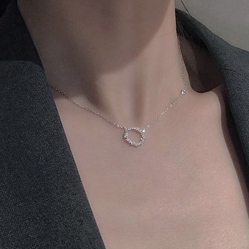 Women's Ring Pendant Choker Necklace