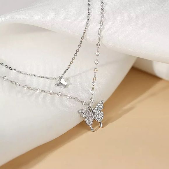 2-Layer Butterfly Necklace for Women