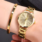 Gold Stainless Steel Cuff Bracelet for Women & Girls